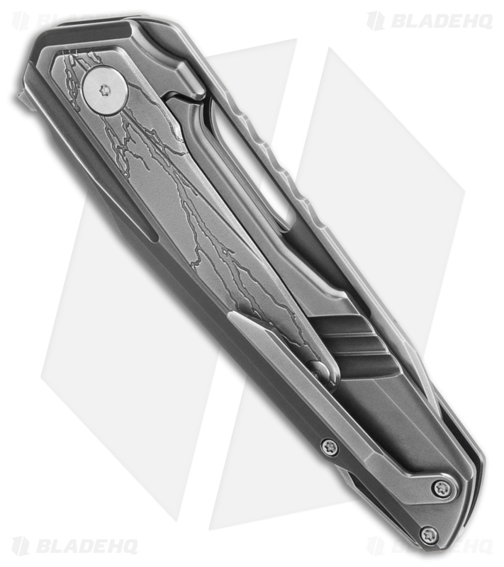 WE Knife Co. Falcaria Frame Lock Knife Polished Gray Ti (3.64" Polished Gray)
