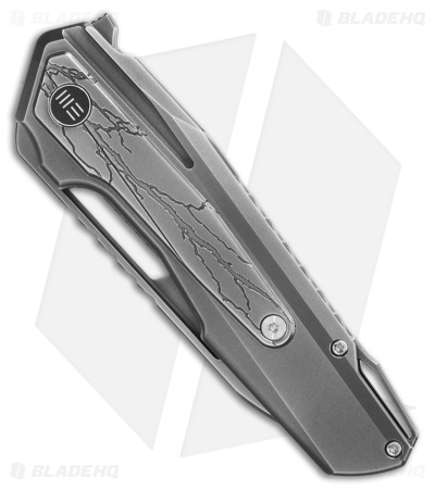 WE Knife Co. Falcaria Frame Lock Knife Polished Gray Ti (3.64" Polished Gray)