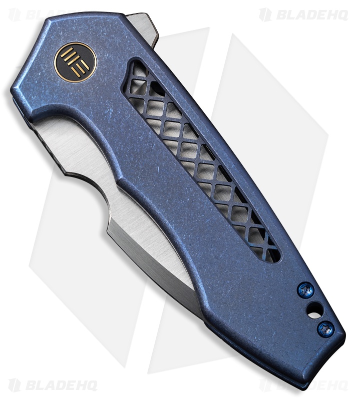 WE Knife Co. Michael Burch Harpen Frame Lock Knife Blue Titanium (3" Hand Satin)