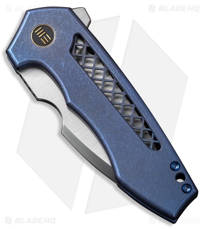 WE Knife Co. Michael Burch Harpen Frame Lock Knife Blue Titanium (3" Hand Satin)
