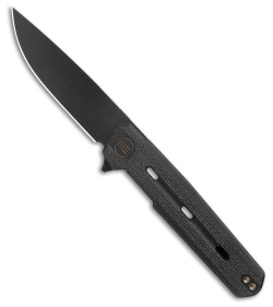 WE Knife Co. Navo Knife - Black Canvas Micarta (Black Stonewash)