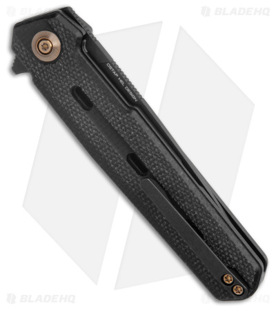 WE Knife Co. Navo Knife - Black Canvas Micarta (Black Stonewash)