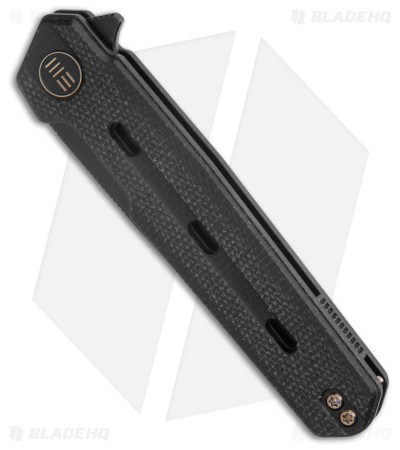 WE Knife Co. Navo Knife - Black Canvas Micarta (Black Stonewash)