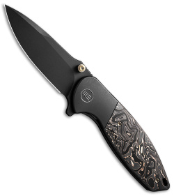 WE Knife Co. Nitro Mini Frame Lock Knife Ti + Copper CF (3.13" Black) WE22015-2