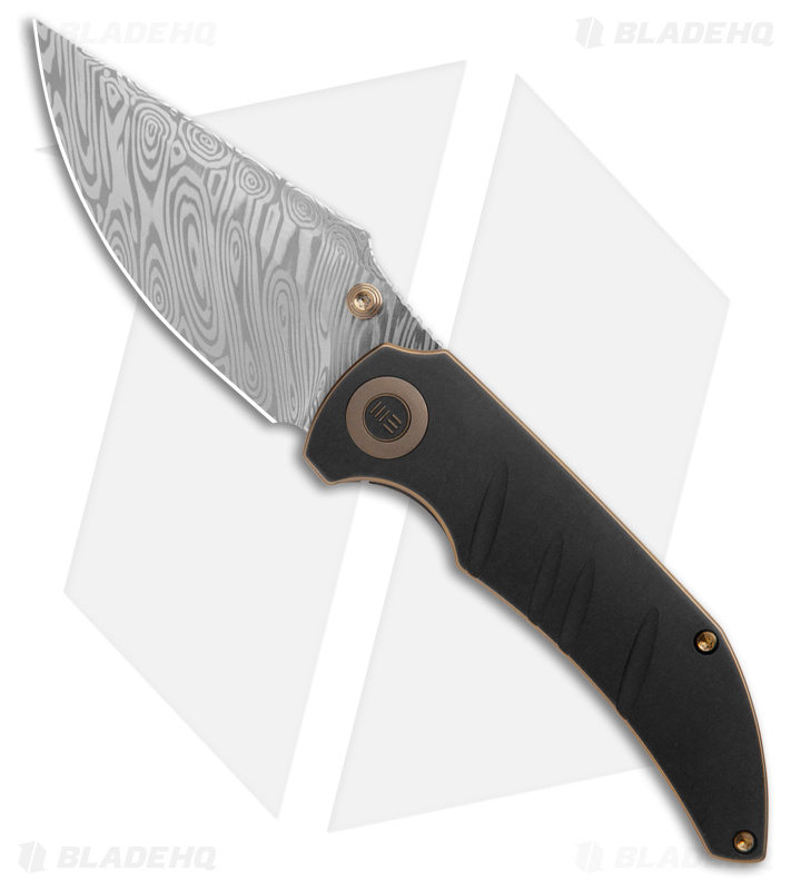 WE Knife Co. Riff-Raff Knife - Black and Bronze Titanium (Damasteel)
