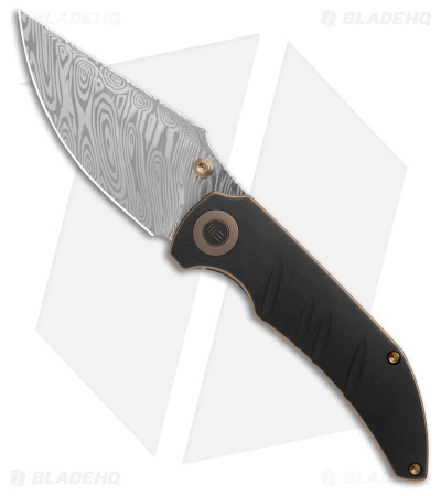 WE Knife Co. Riff-Raff Knife - Black and Bronze Titanium (Damasteel)