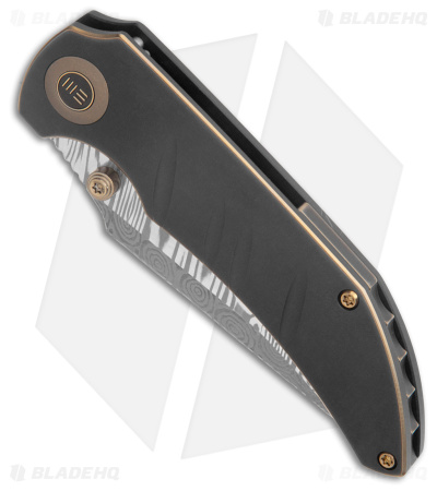 WE Knife Co. Riff-Raff Knife - Black and Bronze Titanium (Damasteel)