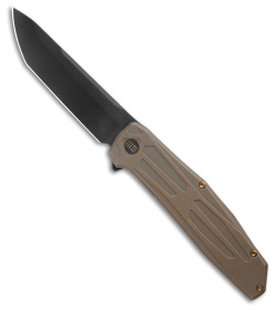 WE Knife Co. Shadowfire Frame Lock Knife Bronze Titanium (3.9" Black SW)