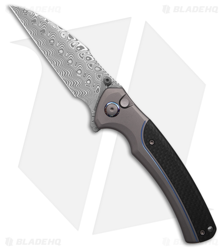 WE Knife Co. Ziffius Limited Edition Button Lock Knife Gray Ti + CF (3.7" Dam.)