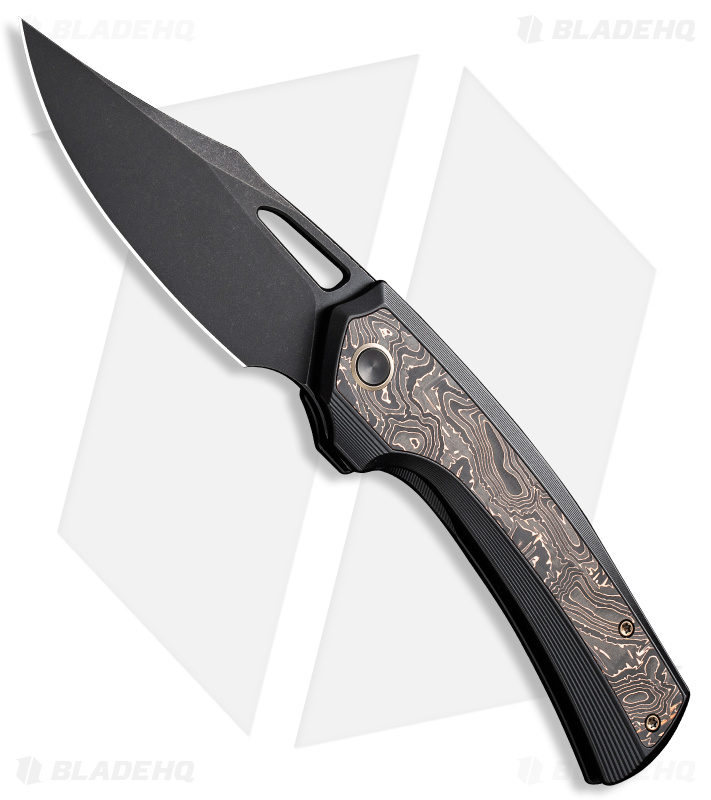 WE Knife Co. Nefaris Frame Lock Knife Black Ti/Copper CF (3.5" Black SW)