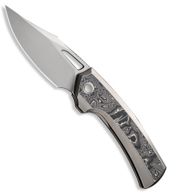 WE Knife Co. Nefaris Frame Lock Knife Gray Ti/Aluminum CF (3.5" Bead Blast)