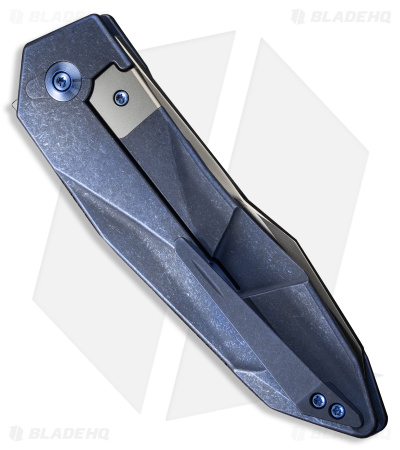 WE Knife Co. Cecchini Solid Frame Lock Knife Blue Titanium (3.9" Bead Blast)