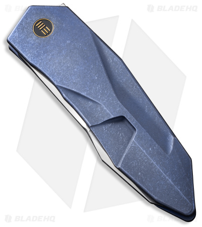 WE Knife Co. Cecchini Solid Frame Lock Knife Blue Titanium (3.9" Bead Blast)