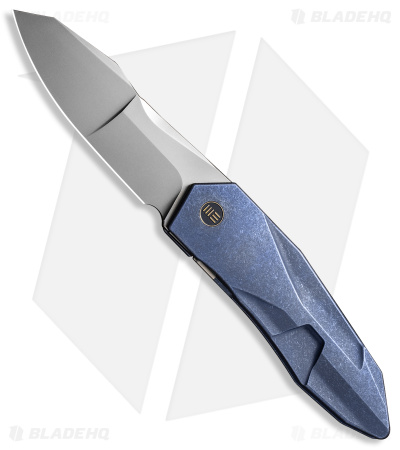 WE Knife Co. Cecchini Solid Frame Lock Knife Blue Titanium (3.9" Bead Blast)