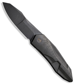 WE Knife Co. Cecchini Solid Frame Lock Knife Etched Black Ti (3.9" Etched/Black)