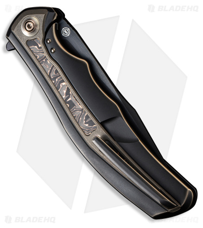 WE Knife Co. Zonda Frame Lock Knife Copper Titanium W/ CF (4" Black) WE22016-3