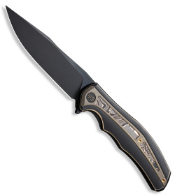 WE Knife Co. Zonda Frame Lock Knife Copper Titanium W/ CF (4" Black) WE22016-3