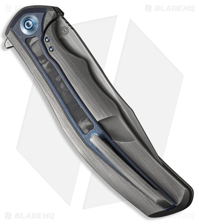 WE Knife Co. Zonda Frame Lock Knife Titanium W/ Blue Inlay (4" Satin) WE22016-4
