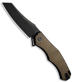 WE Knife Co. RekkeR Frame Lock Knife Gold/Black Ti (3.6" Black SW)  WE22010G-3