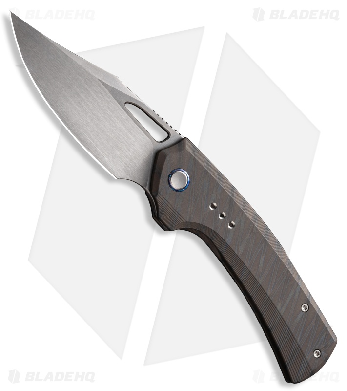 WE Knife Co. Nefaris Frame Lock Knife Tiger Stripe Flamed Titanium (3.5" Satin)