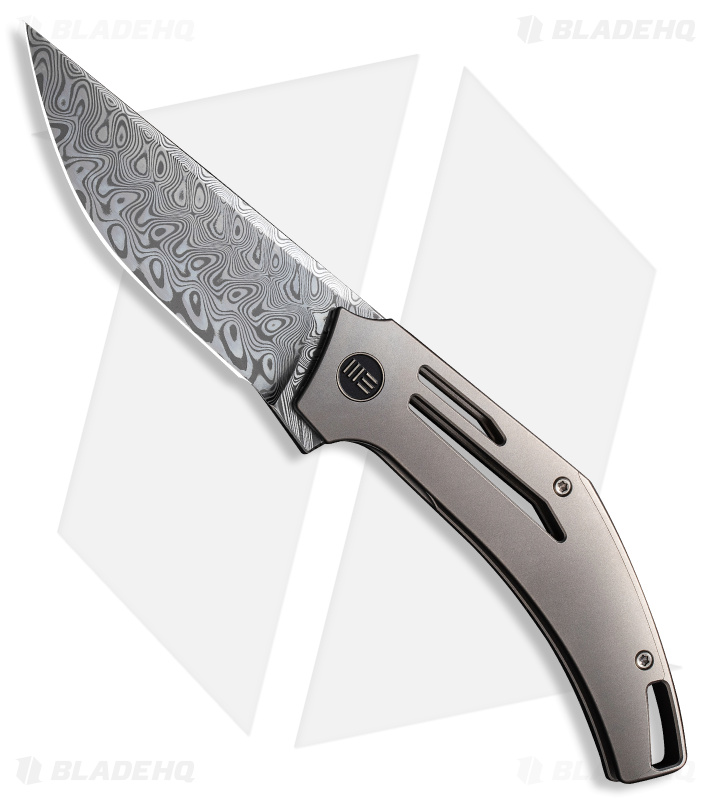 WE Knife Co. Speedliner Liner Lock Knife Gray Titanium (3.4" Damasteel)