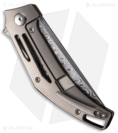 WE Knife Co. Speedliner Liner Lock Knife Gray Titanium (3.4" Damasteel)