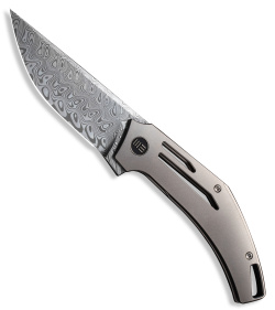 WE Knife Co. Speedliner Liner Lock Knife Gray Titanium (3.4" Damasteel)