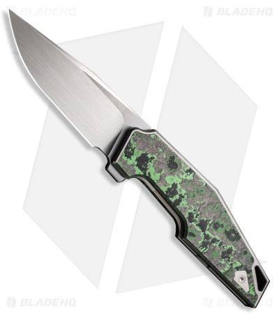 WE Knife Co. OAO Flipper Knife Integral Titanium Jungle Fat CF (3.4" Satin)