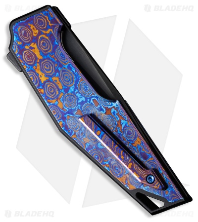 WE Knife Co. OAO Flipper Knife Integral Titanium Timascus Inlay (3.4" Black SW)