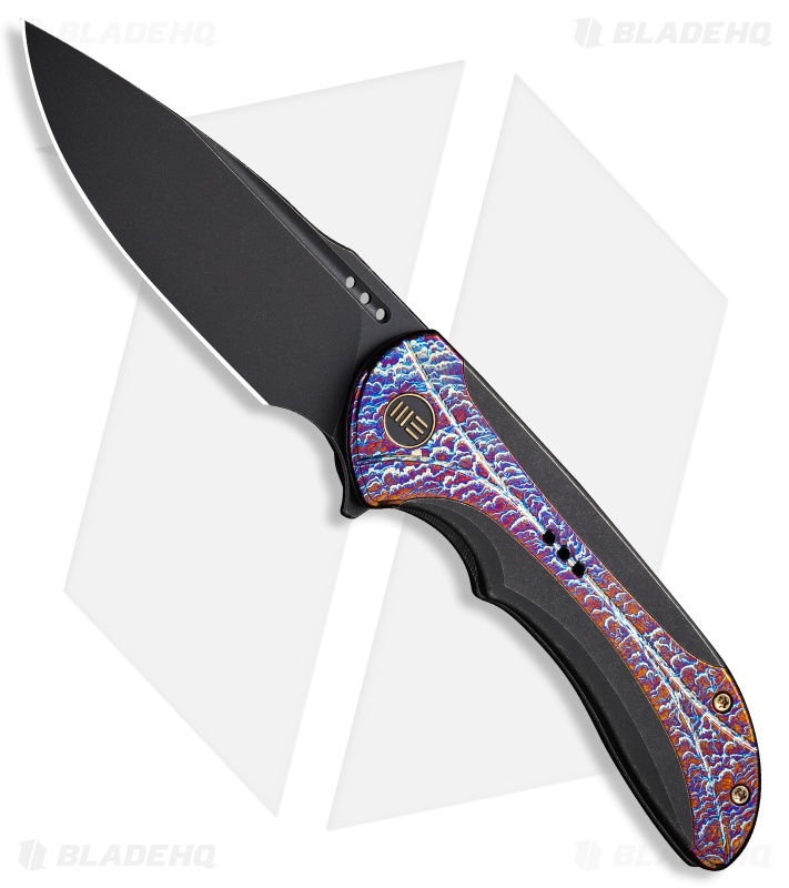 WE Knife Co. Equivik Frame Lock Knife Black/Flamed Ti (3.4" Black SW) WE23020-2