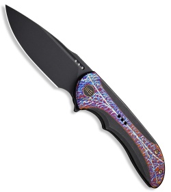 WE Knife Co. Equivik Frame Lock Knife Black/Flamed Ti (3.4" Black SW)  WE23020-2