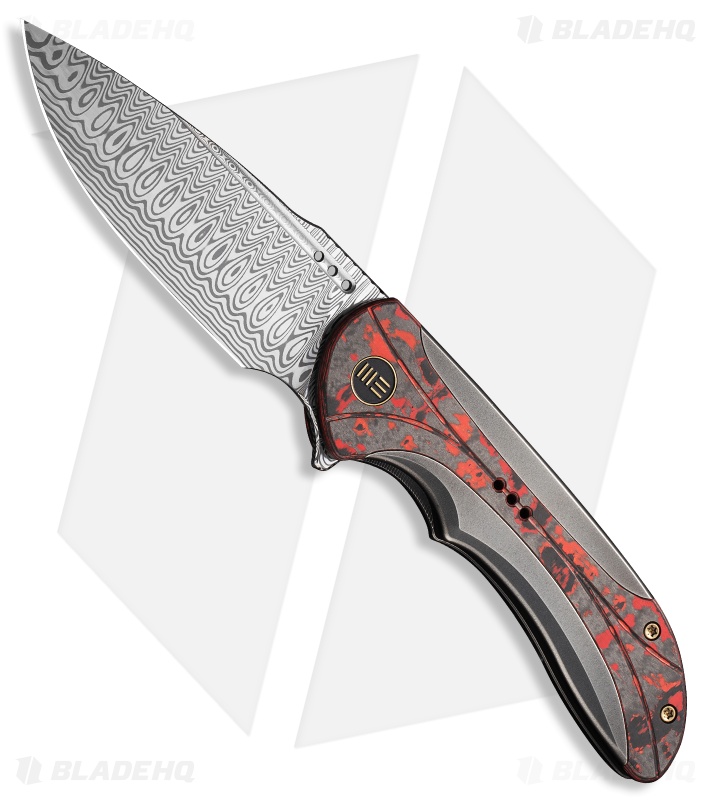 WE Knife Co. Equivik Frame Lock Knife Lava Flow Ti (3.4" Damasteel ) WE23020-DS1