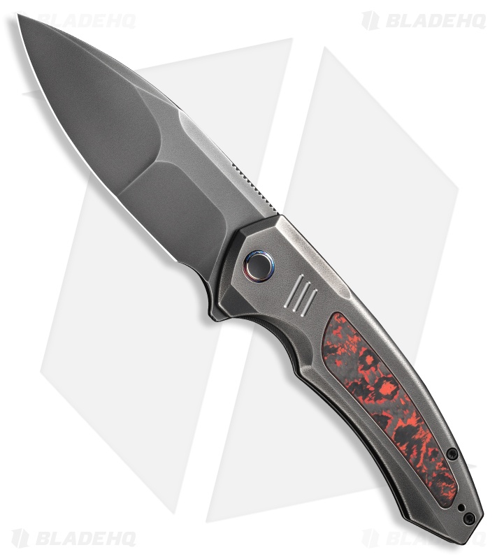 WE Knife Co. Hyperactive Flipper Knife Ti w/ Lava Flow Fat CF(3.8" Polish)