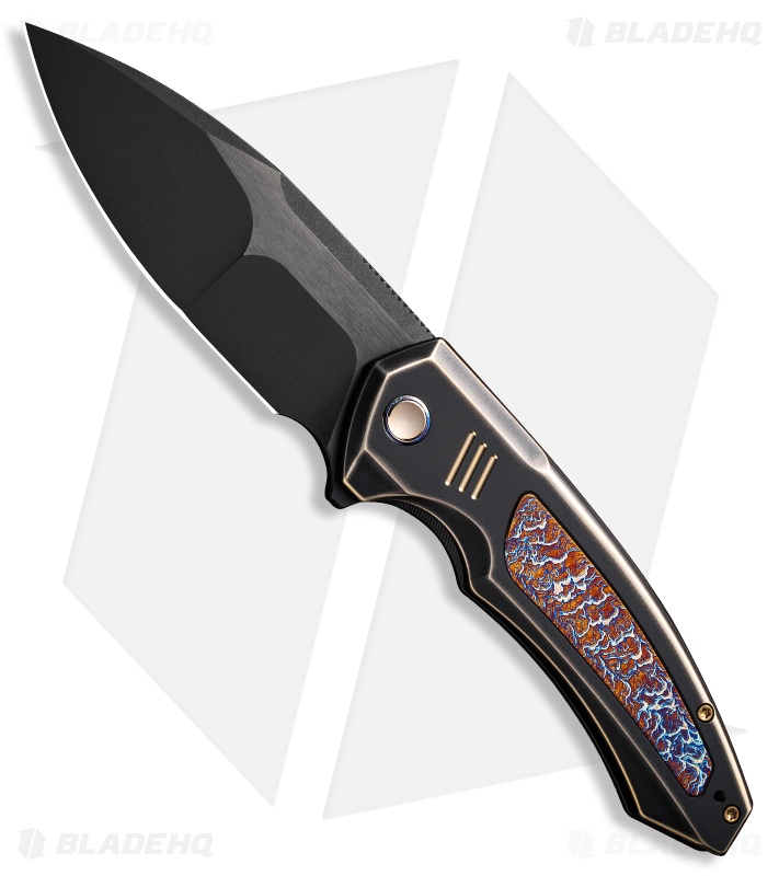 WE Knife Co. Hyperactive Flipper Knife Bronze/Black Ti Flamed Inlay (3.8" Black)