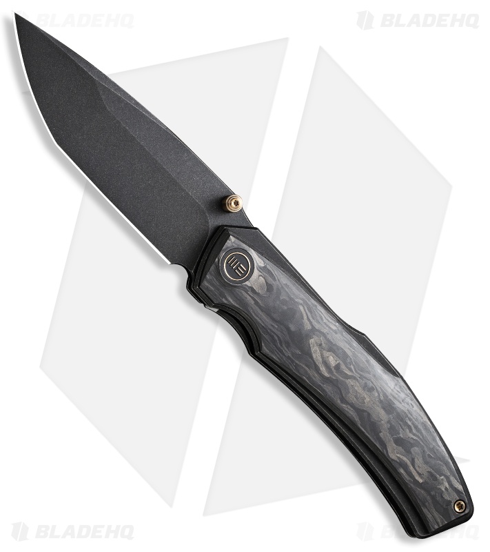 WE Knife Co. Swordfin Liner Lock Knife Shredded Carbon Fiber (3.3" Black SW)