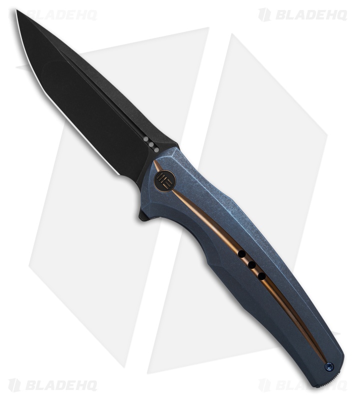 WE Knife Co. 601X Frame Lock Knife Blue/Gold Ti (Black SW)