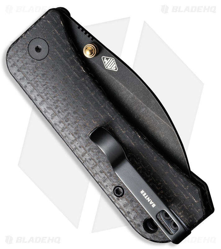 WE Knife Co. Banter Wharncliffe Liner Lock Knife Black Micarta (2.9" Black SW)