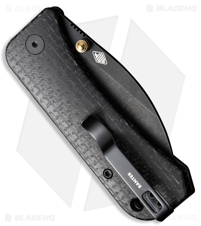 WE Knife Co. Banter Wharncliffe Liner Lock Knife Black Micarta (2.9" Black SW)
