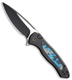 WE Knife Co. Kitefin Button Lock Knife Blk Ti / Artic Strm CF (3" BLK)WE19002N-1