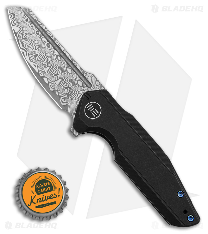 WE Knife Co. StarHawk Frame Lock Knife Black Ti (2.8" Damascus) WE21017-DS1
