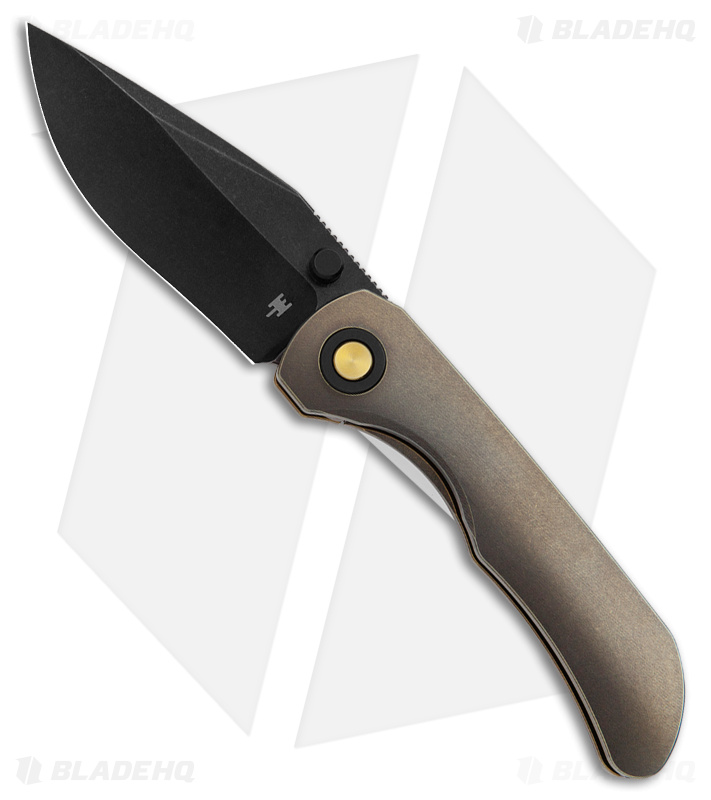 Wehr Knives Production Wolf-P Frame Lock Knife Bronze Titanium (3" Black SW)