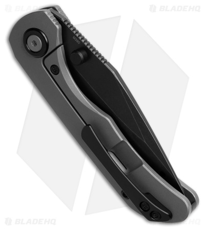 Wehr Knives Production Wolf-P Frame Lock Knife Ti (3" Black Stonewash)