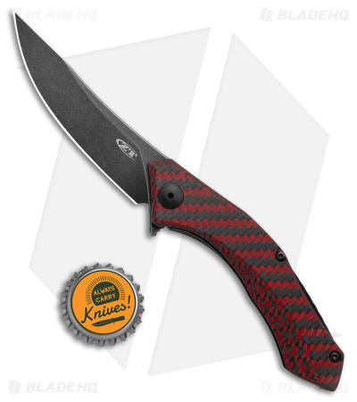 Zero Tolerance Sinkevich 0460RDBW Frame Lock Flipper Knife Red CF (3.25" BW)