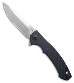 Zero Tolerance Sinkevich 0450BLUCF Flipper Knife Blue CF (3.25" Stonewash) ZT