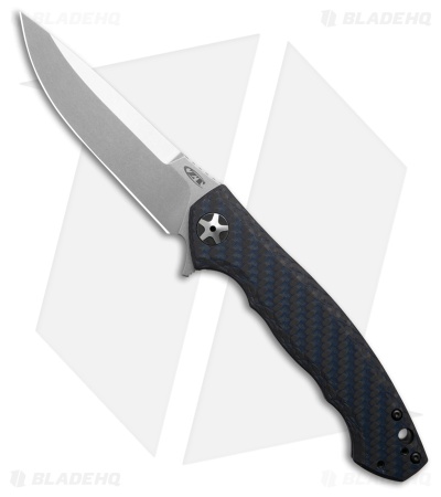 Zero Tolerance Sinkevich ZT0452BLUCF Flipper Knife Blue CF (4.1" Stonewash) ZT