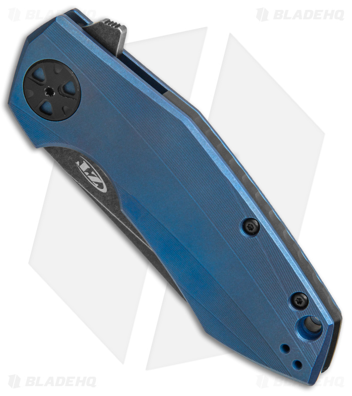 Zero Tolerance 0456 Flipper Knife Blue Ti (BSW) - Blade HQ