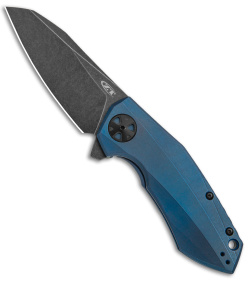 Zero Tolerance 0456 Flipper Knife Blue Titanium (3.25" Black Stonewash)