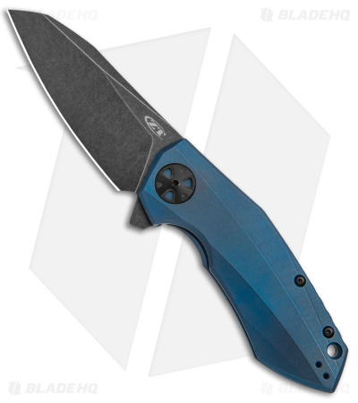 azzurro Zero Tolerance 0456 Flipper Knife Blue Ti (BSW) - Blade HQ