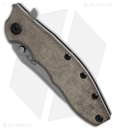 Zero Tolerance Hinderer 0562MIC Frame Lock Knife Micarta (3.5" Stonewash) ZT