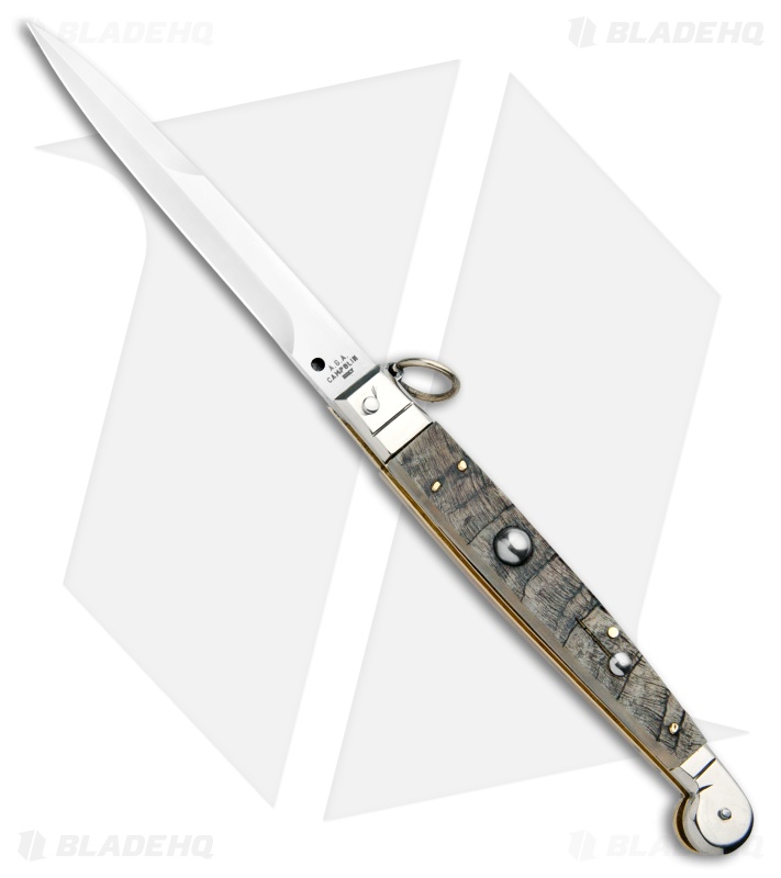 AGA Campolin 9" Sicilian Ring Pull Automatic Ram Horn (4.1" Satin Bayo)